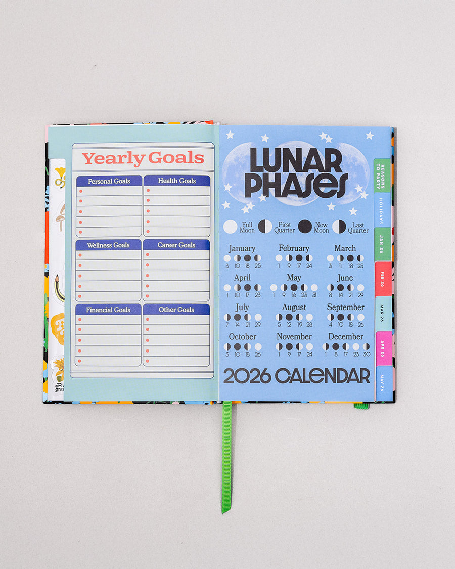 interior yearly goals and lunar phases pages