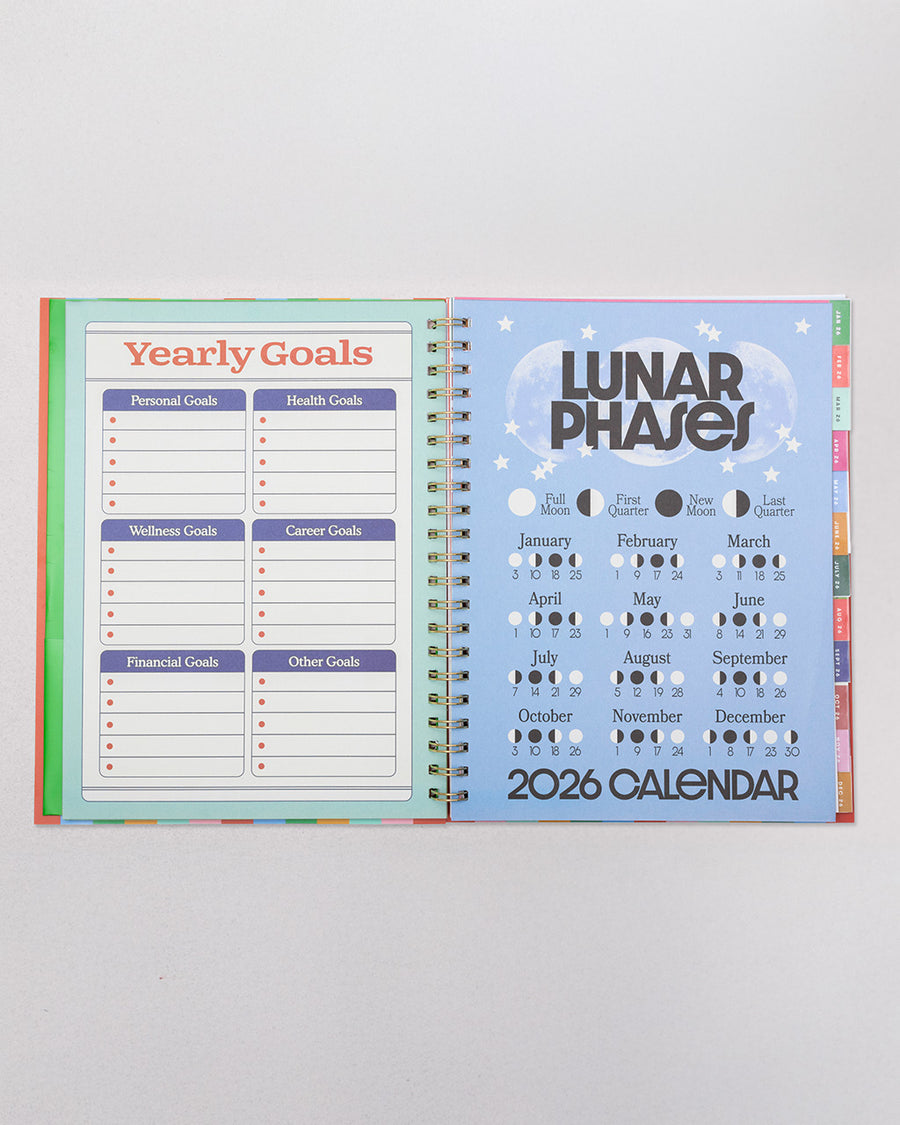 interior yearly goals and lunar phases pages