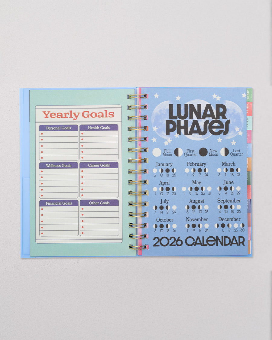 interior yearly goals and lunar phases pages