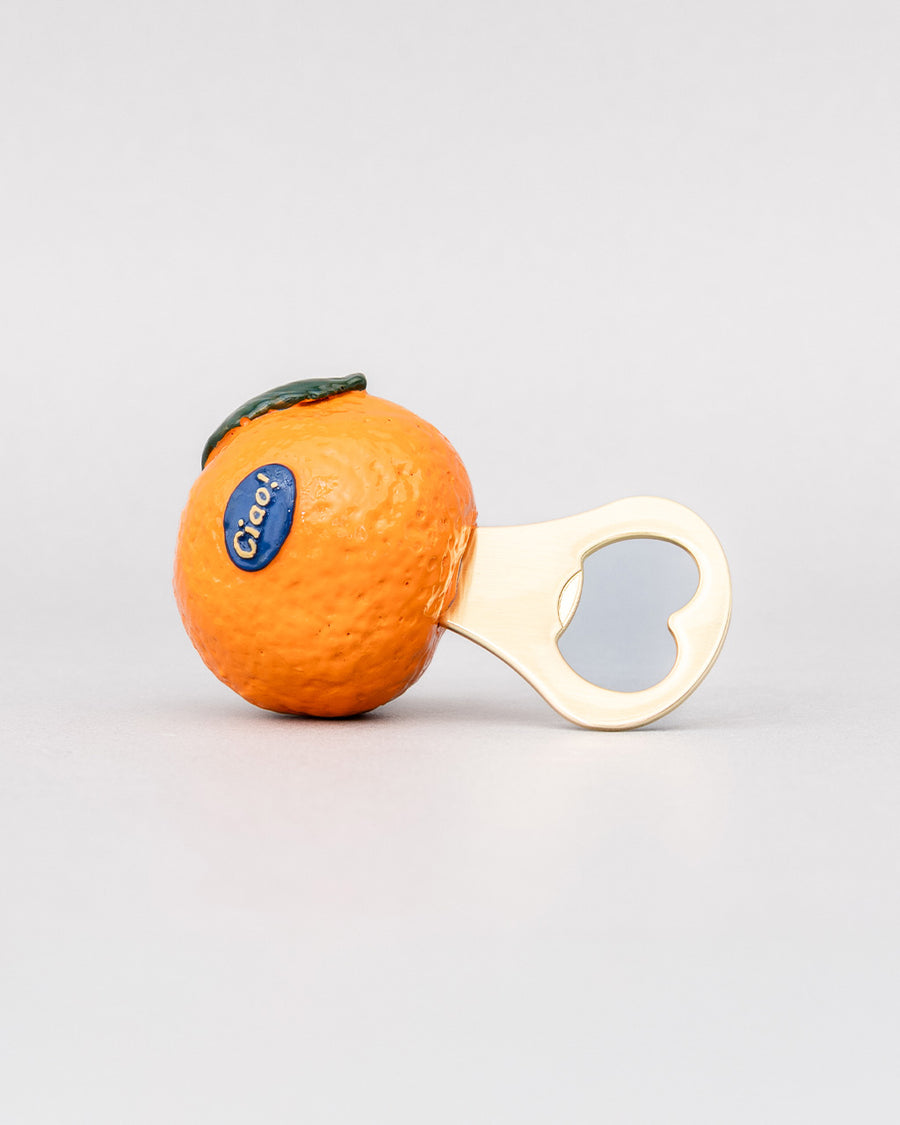 side view of realistic orange clementine bottom opener