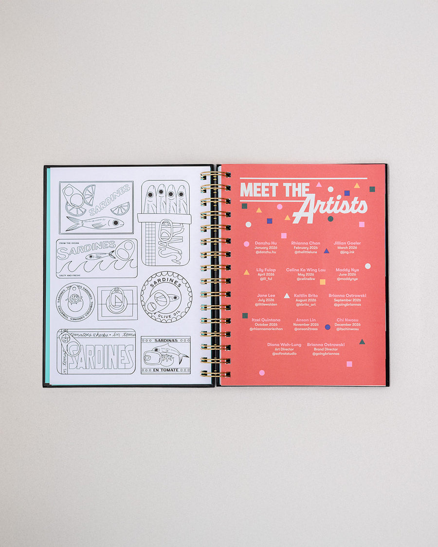 interior coloring sheet and meet the artists pages