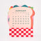 month of january on a piece of bread