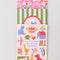 stacked set of 3 notebook set: 'id rather be reading' icons, pink folk floral, and green stripe with cat print