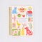 cream mini notebook with colorful folk graphics and 'i'd rather be home reading' across the center
