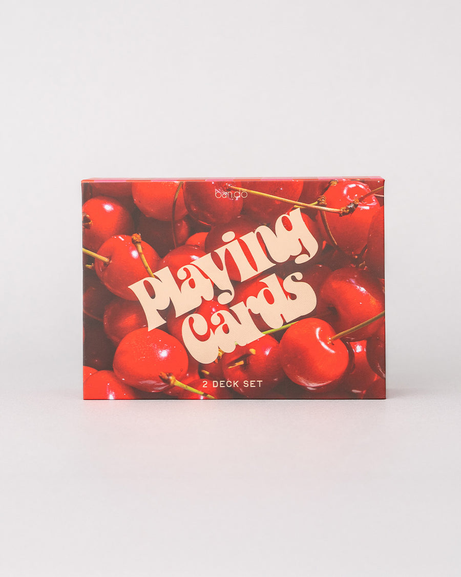 Game Night! Double Deck Playing Cards - Cherry Stripe