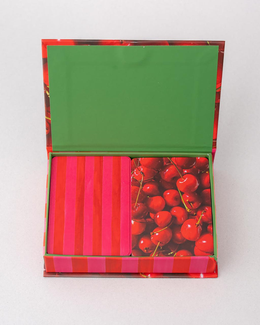 Game Night! Double Deck Playing Cards - Cherry Stripe