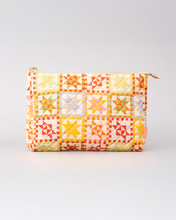 Colorful quilted print pouch