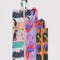 flattened set of 3D zip set: small orange turtle, medium purple dolphins and large multicolor penguin