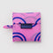 packaged hot pink baby baggu with cobalt blue smiley faces