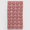light pink with maroon smileys