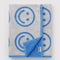 light blue and periwinkle reversible smiley towel
