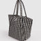black and white gingham cloud bag