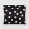 black pouch with white polka dot print