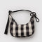black and white gingham crescent bag charm