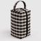 black and white gingham dopp kit