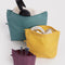 set of 3 jewel colored go pouch set: wild plum, yellow, and teal with items inside