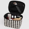 black interior of black and white gingham large cosmetic case