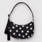 black medium crescent with white polka dots