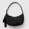 black medium crescent bag with silver studs