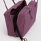 opened wild plum nylon bowler bag