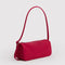 side view of cherry red nylon loaf bag