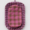 flattened set of two packing cubes: pink plaid and pink houndstooth