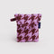 pink houndstooth puffy earbud case