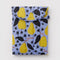 light blue 13" puffy laptop sleeve with golden pear print