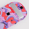 purple, pink and orange 13 in. laptop sleeve with purple dolphin print with a laptop inside