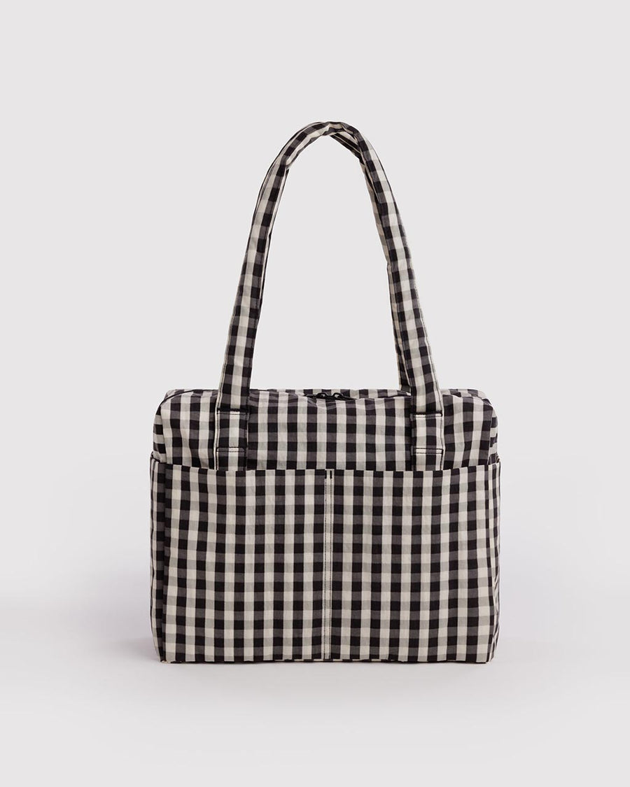 Small Cloud Carry-On Bag - Black And Cream Gingham – ban.do