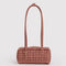 tan houndstooth small bowler bag