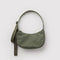 muted olive green small crescent bag