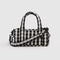 black and white gingham small duffle bag