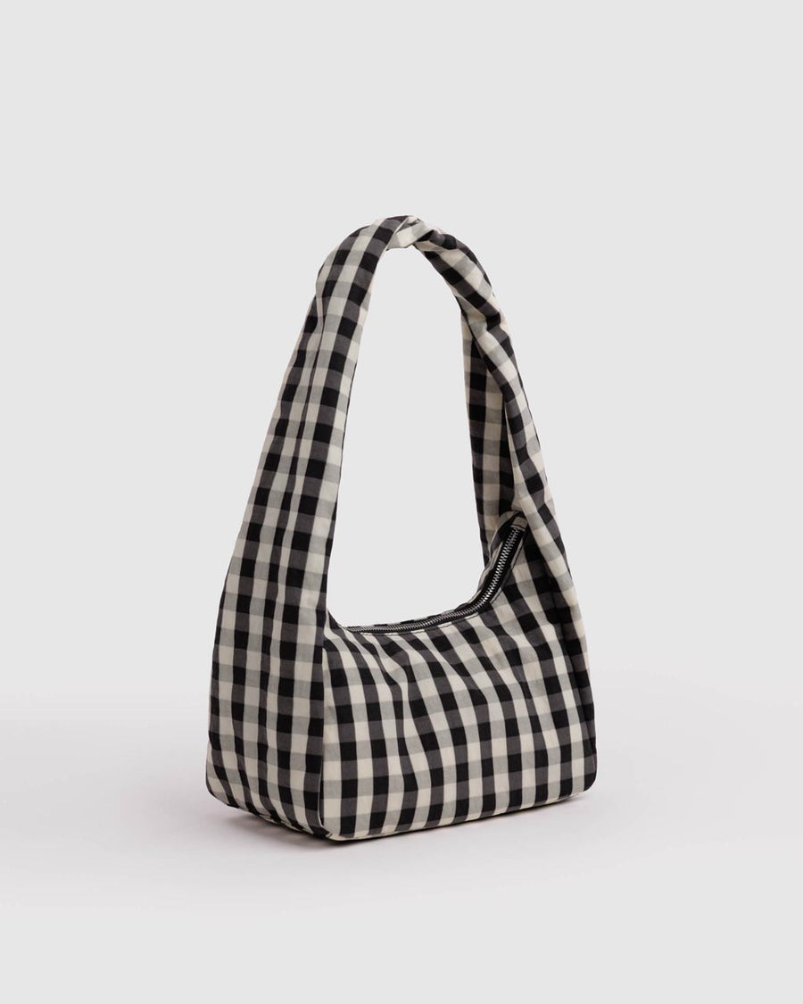 Small Nylon Meringue Bag - Black and Cream Gingham – ban.do