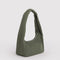 side view of muted olive green small meringue bag