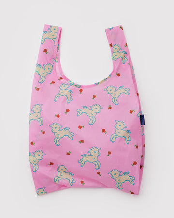 pink baggu with lamb print