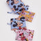 packaged set of three standard baggus: pink pluto, periwinkle mickey heads and pink minnie prints