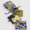 set of three standard baggu: chartreuse paisley, black winter gourd, and periwinkle golden pear