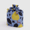 packaged set of three standard baggu: chartreuse paisley, black winter gourd, and periwinkle golden pear