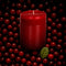 cranberry sauce can shaped candle with cranberry background