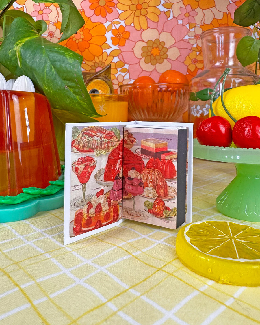 interior 'pages' of 'joys of jello' cookbook matchbook