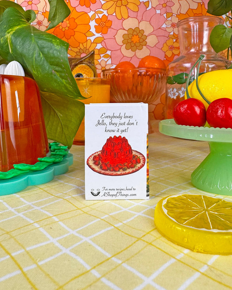 back view of 'joys of jello' cookbook matchbook