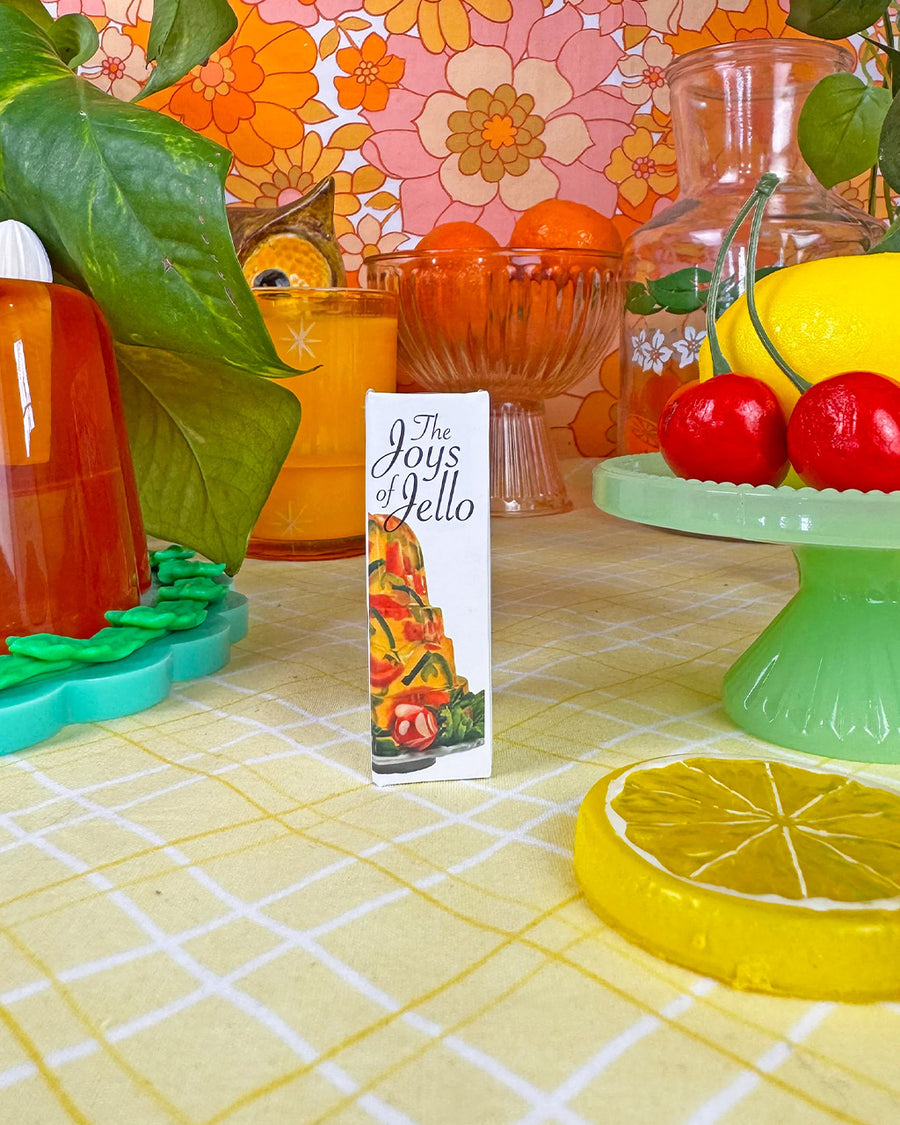 side view of 'joys of jello' cookbook matchbook