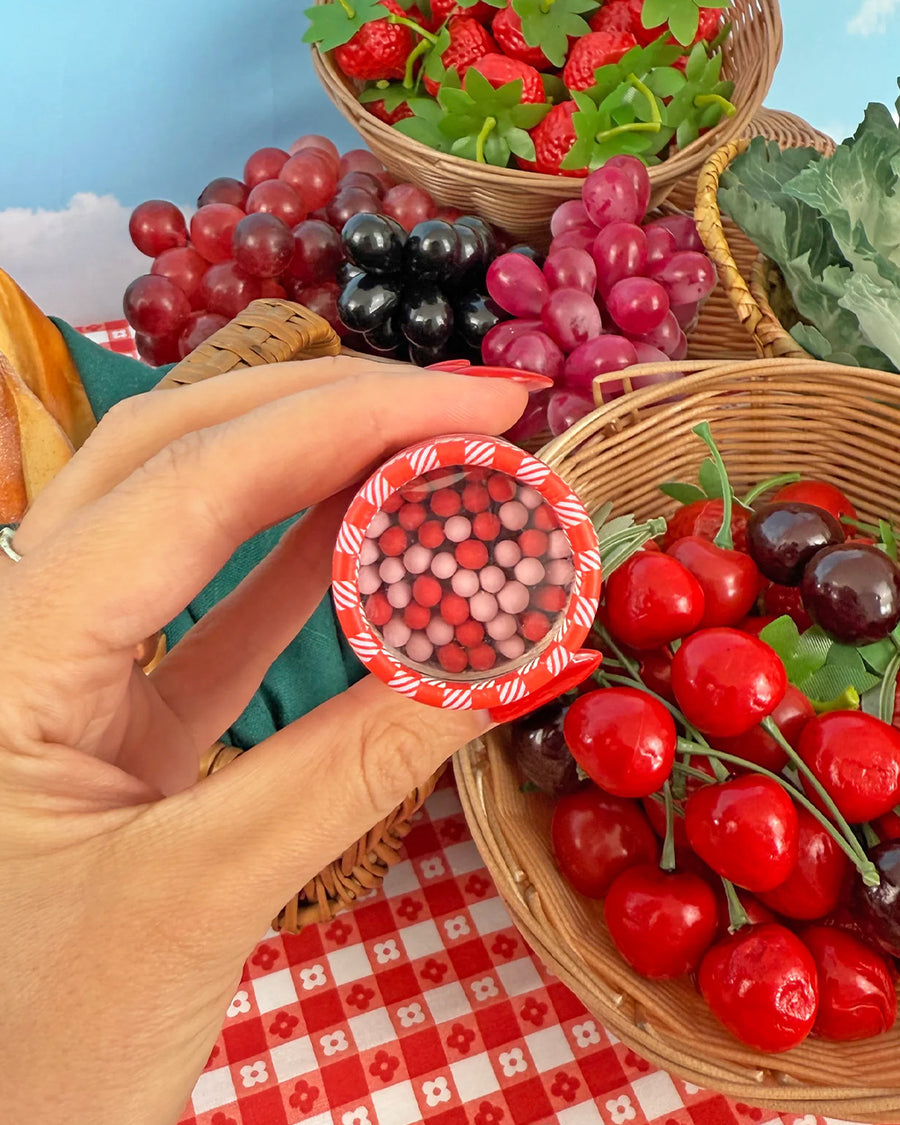 top view of pink strawberry jam red and pink tipped matches
