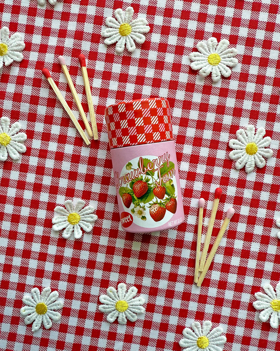packaged pink strawberry jam red and pink tipped matches