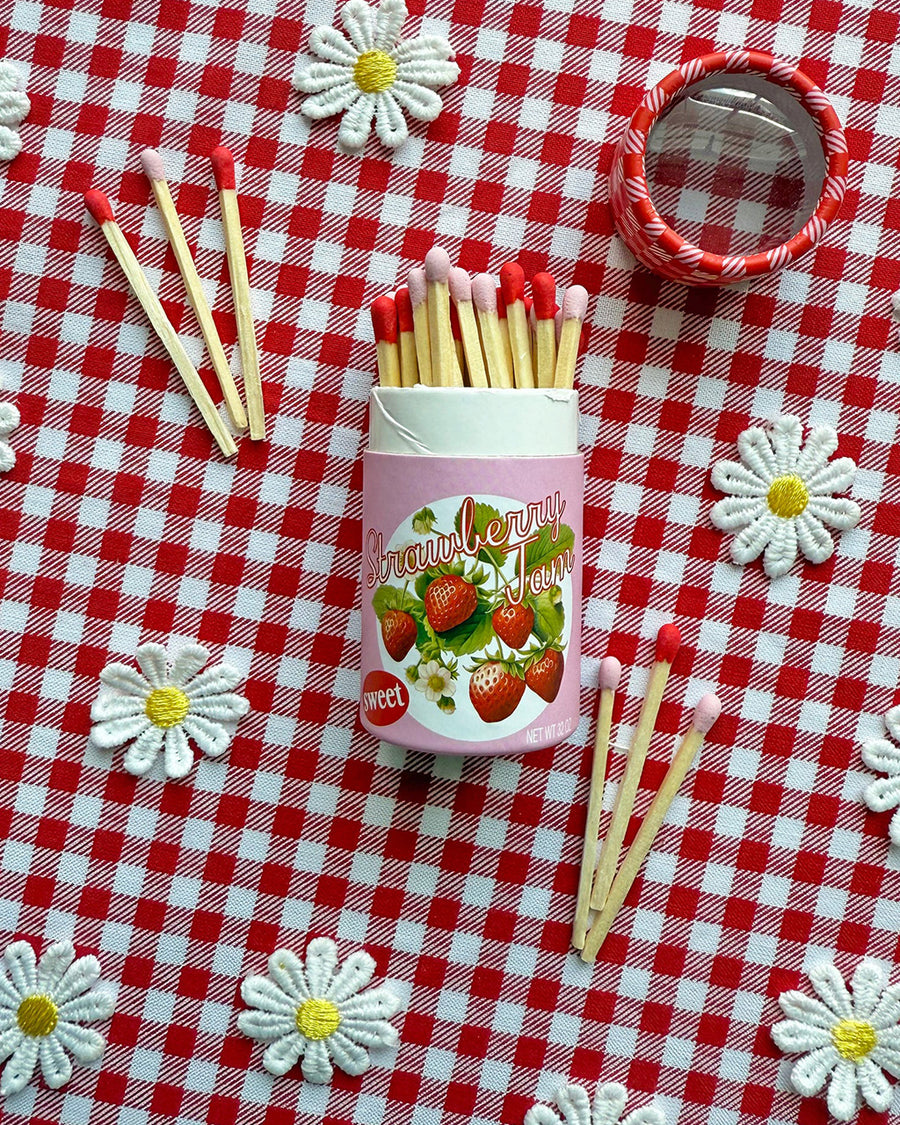 opened pink strawberry jam red and pink tipped matches