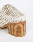 stacked brown heel