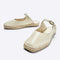 cream pearl slip on with mary jane buckle and espadrille soles