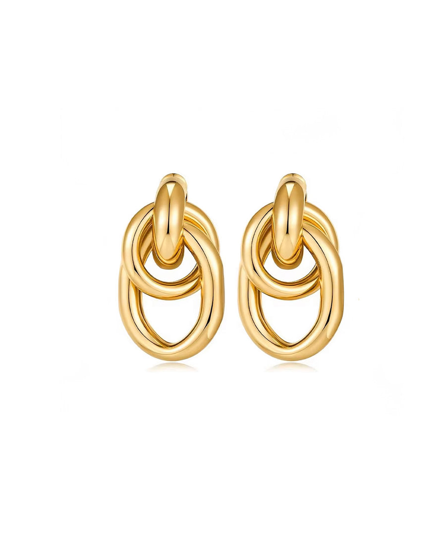 gold circle dangle earrings