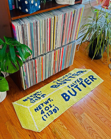 stick of salted butter shaped throw rug